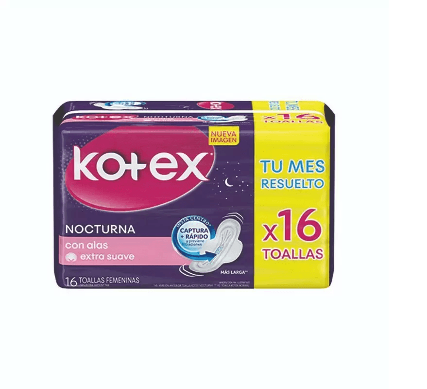 Kotex Toallas Nocturna C/A X 16 Un